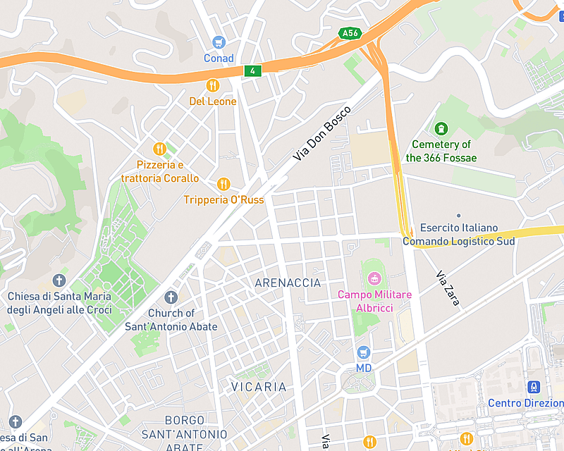 Una mappa che mostra la posizione di Clinica Veterinaria Laterza