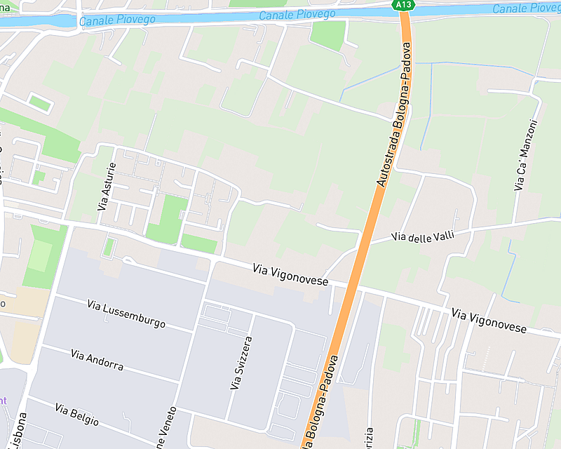 Una mappa che mostra la posizione di AniCura Ambulatorio Padova Camin