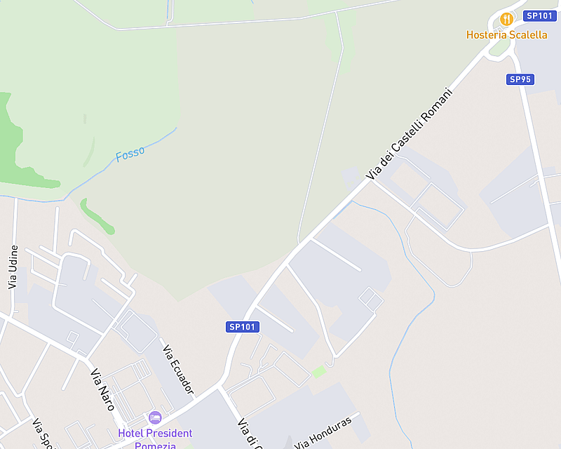 Una mappa che mostra la posizione di Ospedale Veterinario Pomezia