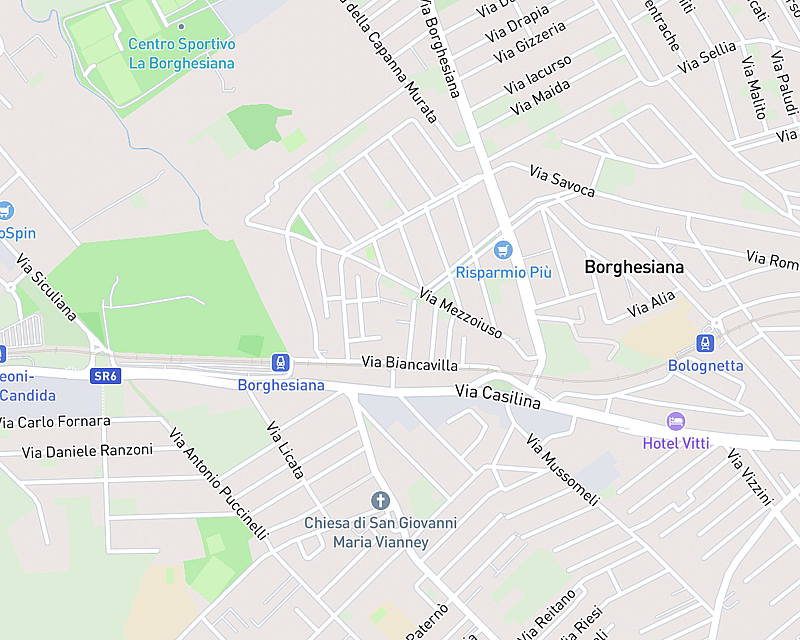 Una mappa che mostra la posizione di Clinica Veterinaria Borghesiana
