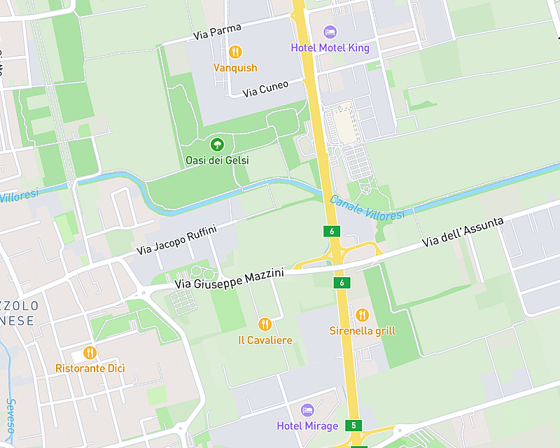 Una mappa che mostra la posizione di Clinica Veterinaria Nord Milano - Paderno Dugnano