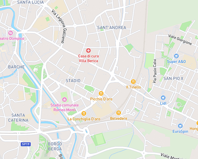 Una mappa che mostra la posizione di AniCura Clinica Veterinaria Sirio