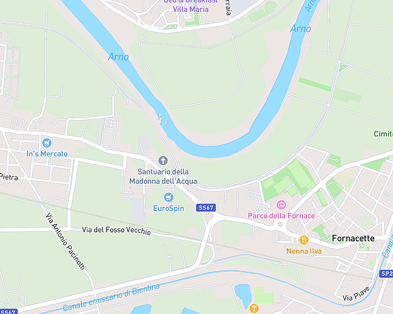 Una mappa che mostra la posizione di Clinica Veterinaria Cascina